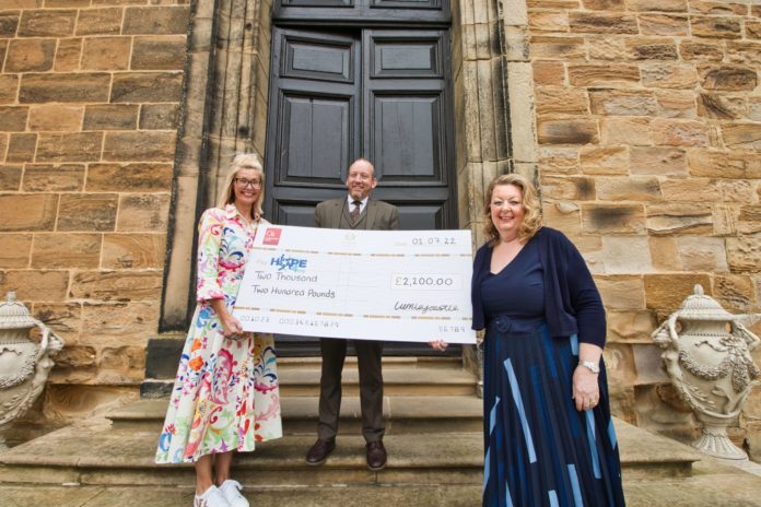 Picture caption - (left to right) Anneline Dowell^J secretary of Hope 4 Kidz with Ed Stephenson from Lumley Castle and Viv Watts^J CEO of Hope 4 Kidz^
